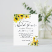 Papier Fête des mariées florale Tournesol jaune Invitatio (Debout devant)