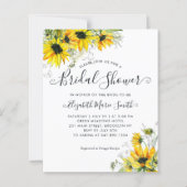 Papier Fête des mariées florale Tournesol jaune Invitatio (Devant)