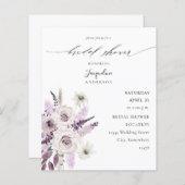 Papier Fête des mariées florale violet de lavande budgéta (Devant / Derrière)