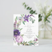 Papier Fête des mariées florale violet violet de lavande  (Debout devant)