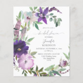 Papier Fête des mariées florale violet violet de lavande  (Devant)