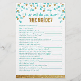 Papier Fête des mariées Game Connaissez-vous bien la mari