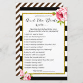 Papier Fête des mariées Game - et la mariée Wore... (Devant / Derrière)