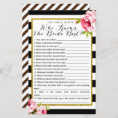 Papier Fête des mariées Game - Qui connaît Bride Best (Devant / Derrière)