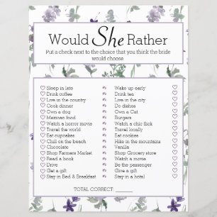 Papier Fête des mariées Game Voudrait-Elle Plutôt Fleurs 