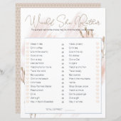 Papier Fête des mariées Game Voudrait-Elle Plutôt Moderne (Devant / Derrière)