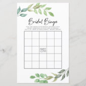 Papier Fête des mariées Games Bingo Jeu Mariage Vert (Devant)