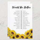 Papier Fête des mariées Games Plairait-elle tournesol (Devant / Derrière)