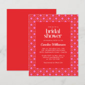 Papier Fête des mariées géométrique moderne rose rouge du (Devant / Derrière)