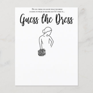 Papier Fête des mariées Guess of the Dress Game