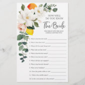 Papier Fête des mariées Jeu À Quel Point Connaissez-Vous (Devant)