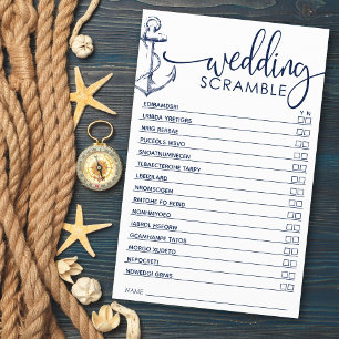 Papier Fête des mariées Jeu Ancre nautique Scramble