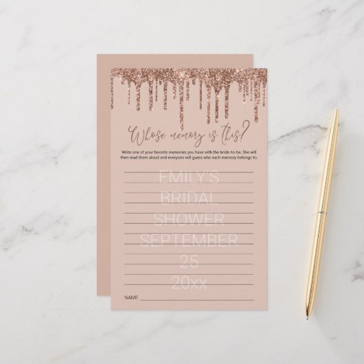 Papier Fête des mariées Jeu dont la mémoire Rose Parties (Devant/Arrière en situation)