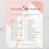Papier Fête des mariées Jeu Elle Plutôt Marbre Moderne (Devant / Derrière)