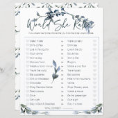 Papier Fête des mariées Jeu Elle Préférerait Sage Silver (Devant / Derrière)