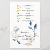 Papier Fête des mariées Jeu Emoji Pictionary Blue Gold (Dos)