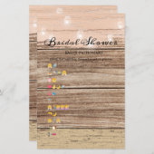 Papier Fête des mariées Jeu Emoji Pictionary Bois rustiqu (Devant / Derrière)