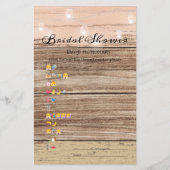 Papier Fête des mariées Jeu Emoji Pictionary Bois rustiqu (Devant)