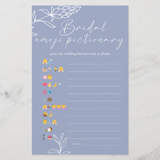 Papier Fête des mariées Jeu Emoji Pictionary Periwinkle (Devant)