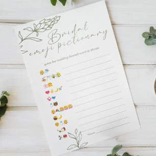 Papier Fête des mariées Jeu Emoji Pictionary Sage Boho