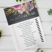 Papier Fête des mariées Jeu Il A Dit Qu'Elle Dit Dusty