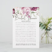 Papier Fête des mariées Jeu Mot Recherche Peonies Rose Fl (Debout devant)