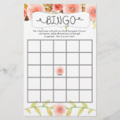 Papier Fête des mariées Jeux sac / bingo, floral roux (Dos)