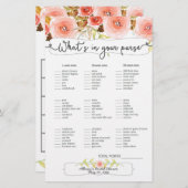 Papier Fête des mariées Jeux sac / bingo, floral roux (Devant / Derrière)