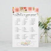 Papier Fête des mariées Jeux sac / bingo, floral roux (Debout devant)