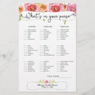 Papier Fête des mariées Jeux sac bingo, rose floral 3605