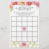 Papier Fête des mariées Jeux sac bingo, rose floral 3605 (Dos)