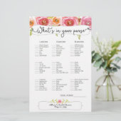 Papier Fête des mariées Jeux sac bingo, rose floral 3605 (Debout devant)