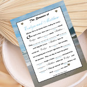 Papier Fête des mariées Mariage Libs Jeu - Plage