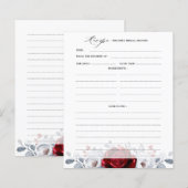 Papier Fête des mariées métallique en argent blanc rouge  (Devant / Derrière)