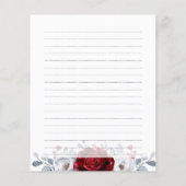 Papier Fête des mariées métallique en argent blanc rouge  (Dos)