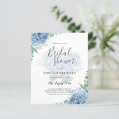 Papier Fête des mariées moderne Blue Hydrangea PHOTO Invi (Debout devant)