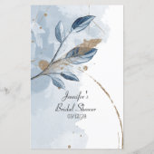 Papier Fête des mariées Mot de jeu Recherche Blue Gold Fl (Dos)