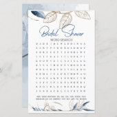 Papier Fête des mariées Mot de jeu Recherche Blue Gold Fl (Devant / Derrière)