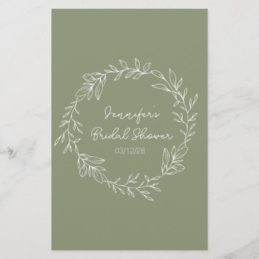 Papier Fête des mariées Mot de recherche Sage Fleurs vert (Dos)