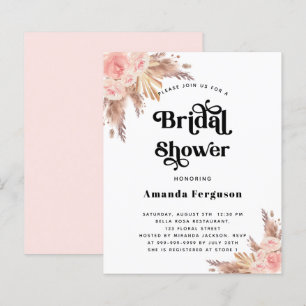 Papier Fête des mariées pampas blush rose budget invitati