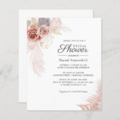 Papier Fête des mariées Pampas Grass Script Invitation (Devant / Derrière)