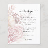 Papier Fête des mariées photo Budget Rose Florals Merci (Devant)