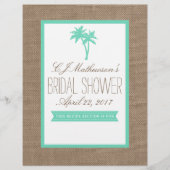 Papier Fête des mariées Plage de Mint Palm Tree Recette D (Devant)