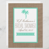 Papier Fête des mariées Plage de Mint Palm Tree Recette D (Devant / Derrière)