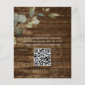 Papier Fête des mariées QR Code Rustic Wood Invitation (Dos)