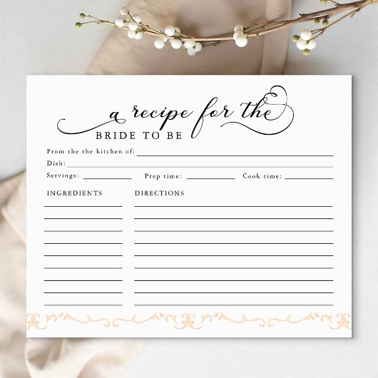 Papier Fête des mariées Recette Card - Une recette pour l
