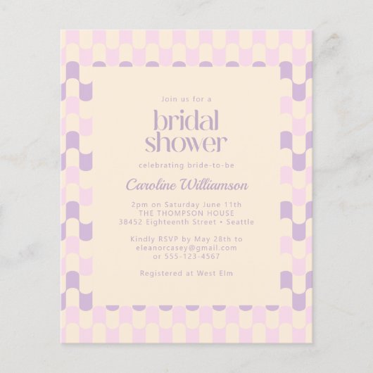 Papier Fête des mariées rétro rose violet Super budget (Devant)