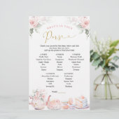 Papier Fête des mariées rose Floral Tea Party Jeu de bour (Debout devant)