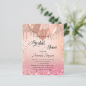 Papier Fête des mariées rose rose ballons invitation (Debout devant)