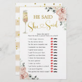 Papier Fête des mariées Rose Rose Dusty Il Dit Qu'Elle Di (Devant / Derrière)